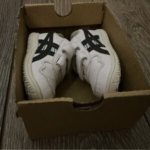 Asics Kids White and Black Sneakers